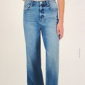 Tinseltown Juniors High-Rise Wide Leg Baggy Jeans Blue Light Wash Sz 15/…